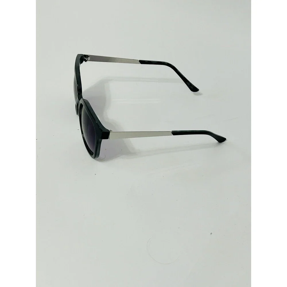 LOFT Black Sunglasses Rounded Square Gradient Gray Tortoise Metal Retro‎